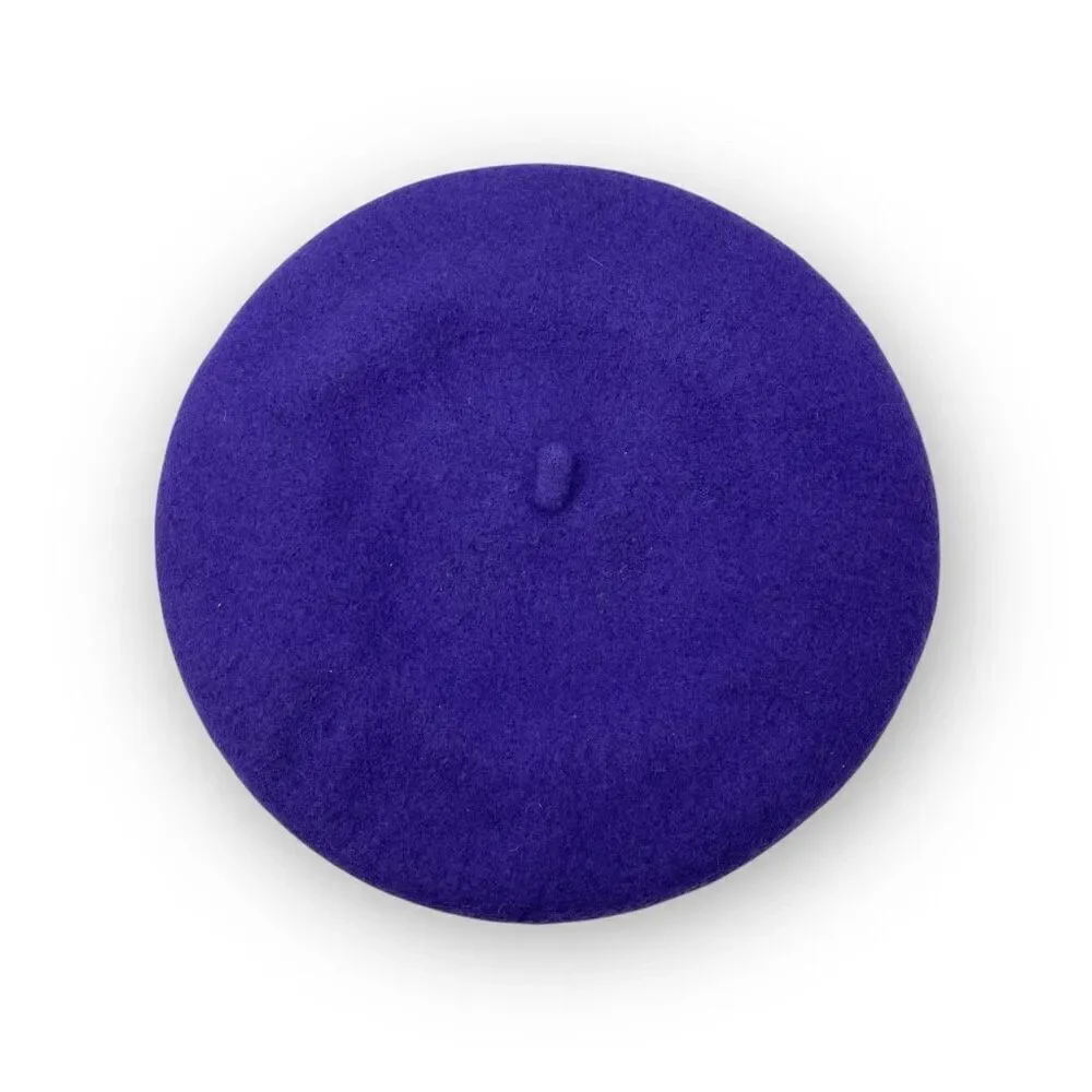 KB Beret Hat Purple Wool Felt Classic Beret Cap Cabbie Newsboy Women’s OSFM